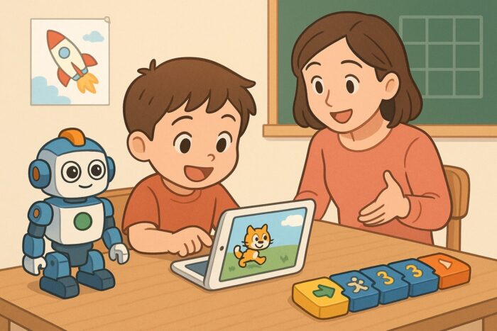プログラミングを学習する親子