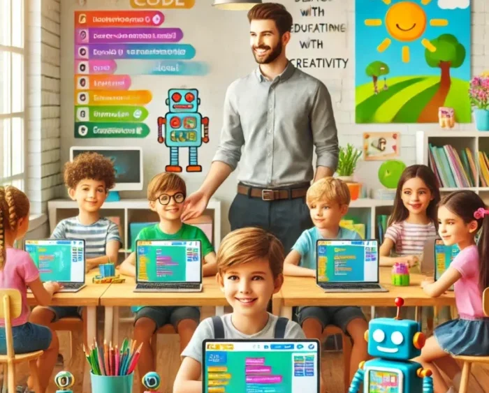 プログラミングを教室で学ぶ子供たち