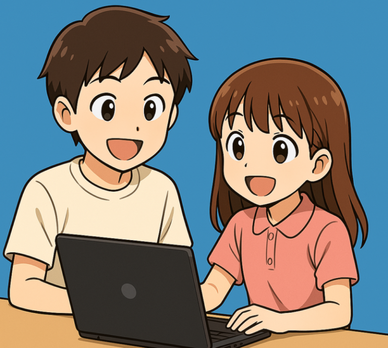 トライ式プログラミングを楽しむ子供