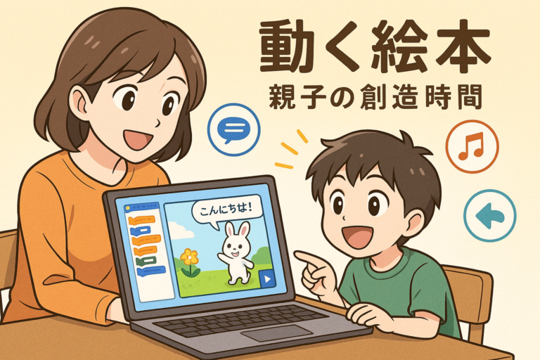 プログラミングを楽しんでいる親子